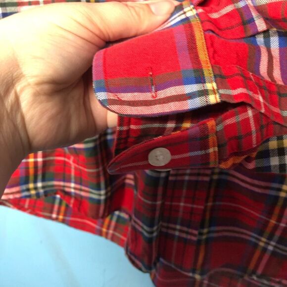Cinch Shirt Mens Medium Red Green Plaid Button Down Lumberjack Western Casual - Picture 6 of 7